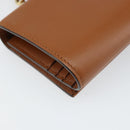 Salvatore Ferragamo Gancini Shoulder Wallet Bag Leather Brown Gold Auth 169804V-15