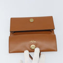 Salvatore Ferragamo Gancini Shoulder Wallet Bag Leather Brown Gold Auth 169804V-17