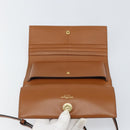 Salvatore Ferragamo Gancini Shoulder Wallet Bag Leather Brown Gold Auth 169804V-19