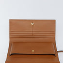 Salvatore Ferragamo Gancini Shoulder Wallet Bag Leather Brown Gold Auth 169804V-20
