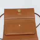 Salvatore Ferragamo Gancini Shoulder Wallet Bag Leather Brown Gold Auth 169804V-21