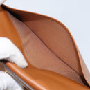 Salvatore Ferragamo Gancini Shoulder Wallet Bag Leather Brown Gold Auth 169804V-22