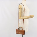Salvatore Ferragamo Gancini Shoulder Wallet Bag Leather Brown Gold Auth 169804V-29