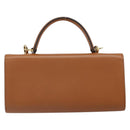 Salvatore Ferragamo Gancini Shoulder Wallet Bag Leather Brown Gold Auth 169804V-3