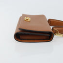 Salvatore Ferragamo Gancini Shoulder Wallet Bag Leather Brown Gold Auth 169804V-4