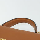 Salvatore Ferragamo Gancini Shoulder Wallet Bag Leather Brown Gold Auth 169804V-8