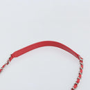 CHANEL Chain Boston Bag Leather 2way Red Silver CC Auth 169810SAM-10