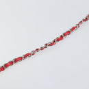 CHANEL Chain Boston Bag Leather 2way Red Silver CC Auth 169810SAM-11
