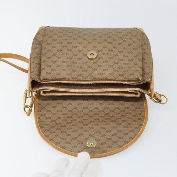 GUCCI Micro GG Supreme Shoulder Bag PVC Beige Gold 001 099 4084 Auth 169812