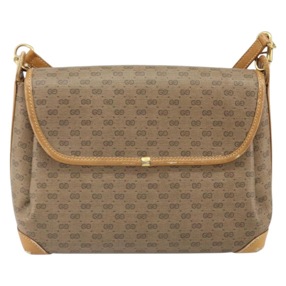 GUCCI Micro GG Supreme Shoulder Bag PVC Beige Gold 001 099 4084 Auth 169812