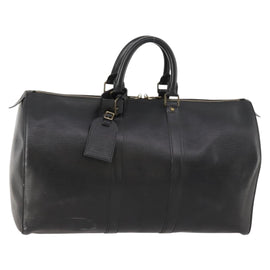 LOUIS VUITTON Epi Keepall 45 Boston Bag Black M42972 LV Auth 169813