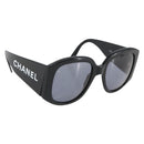 CHANEL Sunglasses plastic Black CC Auth 169816V-1