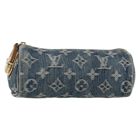 LOUIS VUITTON Monogram Denim Trousse Speedy GM Pouch Blue M95081 Auth 169818A