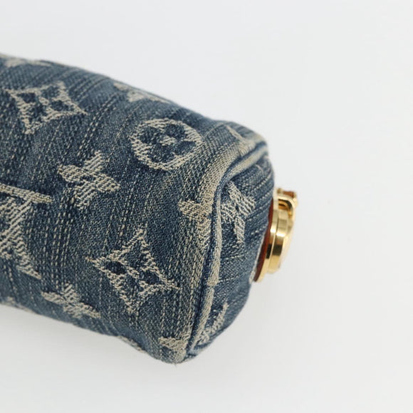 LOUIS VUITTON Monogram Denim Trousse Speedy GM Pouch Blue M95081 Auth 169818A