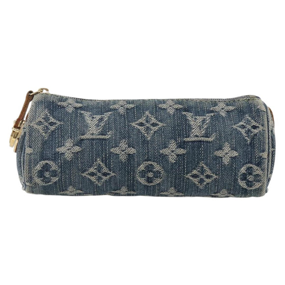 LOUIS VUITTON Monogram Denim Trousse Speedy GM Pouch Blue M95081 Auth 169818A