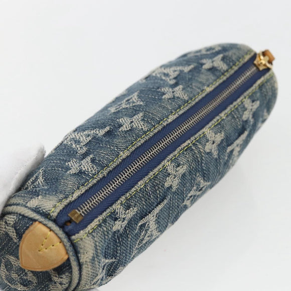 LOUIS VUITTON Monogram Denim Trousse Speedy GM Pouch Blue M95081 Auth 169818A