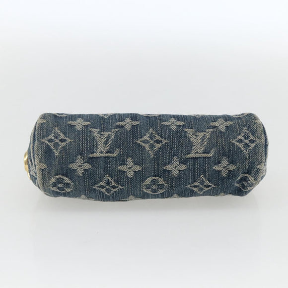 LOUIS VUITTON Monogram Denim Trousse Speedy GM Pouch Blue M95081 Auth 169818A