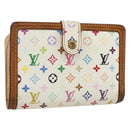 LOUIS VUITTON Multicolor Porte MonnaieViennois Wallet White M92987 Auth 169820-1