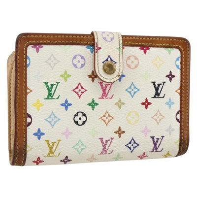 LOUIS VUITTON Multicolor Porte MonnaieViennois Wallet White M92987 Auth 169820
