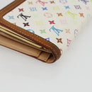 LOUIS VUITTON Multicolor Porte MonnaieViennois Wallet White M92987 Auth 169820-16