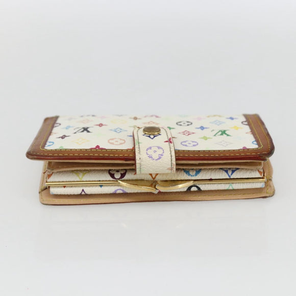 LOUIS VUITTON Multicolor Porte MonnaieViennois Wallet White M92987 Auth 169820