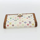 LOUIS VUITTON Multicolor Porte MonnaieViennois Wallet White M92987 Auth 169820-6