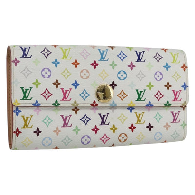 LOUIS VUITTON Multicolor Pochette Porte Monnaie Credit White M60004 Auth 169823V