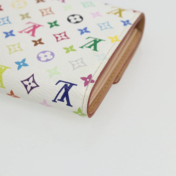 LOUIS VUITTON Multicolor Pochette Porte Monnaie Credit White M60004 Auth 169823V