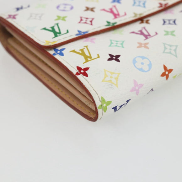LOUIS VUITTON Multicolor Pochette Porte Monnaie Credit White M60004 Auth 169823V
