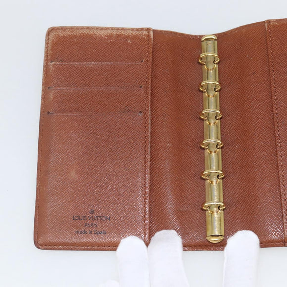 LOUIS VUITTON Monogram Agenda PM Day Planner Cover R20005 LV Auth 169825