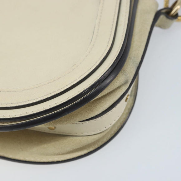 Chloe Nile Hand Bag Leather 2way Ivory Gold Auth 169835