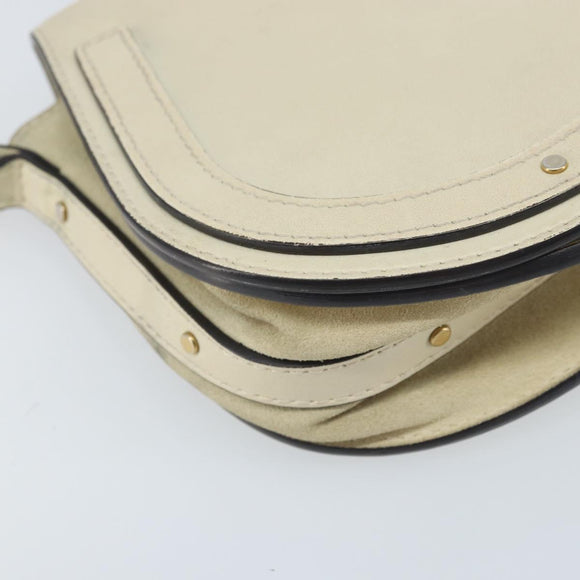 Chloe Nile Hand Bag Leather 2way Ivory Gold Auth 169835