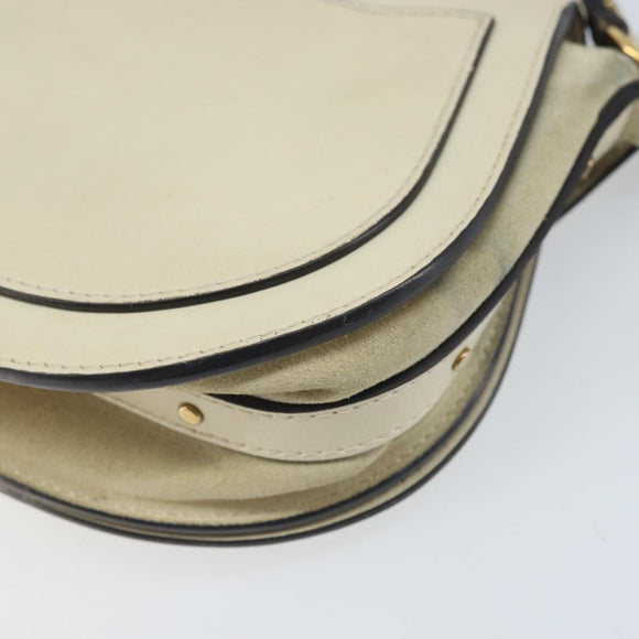 Chloe Nile Hand Bag Leather 2way Ivory Gold Auth 169835