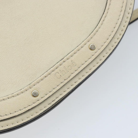 Chloe Nile Hand Bag Leather 2way Ivory Gold Auth 169835