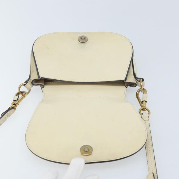 Chloe Nile Hand Bag Leather 2way Ivory Gold Auth 169835