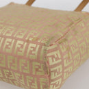 FENDI Zucchino Canvas Hand Bag Gold Pink Auth 169836-9