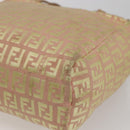 FENDI Zucchino Canvas Hand Bag Gold Pink Auth 169836-15