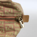 FENDI Zucchino Canvas Hand Bag Gold Pink Auth 169836-10