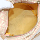 FENDI Zucchino Canvas Hand Bag Gold Pink Auth 169836-11