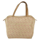 FENDI Zucchino Canvas Hand Bag Gold Pink Auth 169836-13
