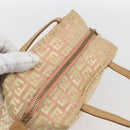 FENDI Zucchino Canvas Hand Bag Gold Pink Auth 169836-6
