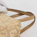FENDI Zucchino Canvas Hand Bag Gold Pink Auth 169836-8