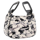 CHANEL Airline Hand Bag Canvas White Silver CC Auth 169837-1
