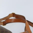 CELINE Macadam Canvas Backpack PVC Leather Brown Gold Auth 169840-15