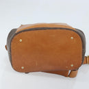 CELINE Macadam Canvas Backpack PVC Leather Brown Gold Auth 169840-5