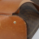 CELINE Macadam Canvas Backpack PVC Leather Brown Gold Auth 169840-18
