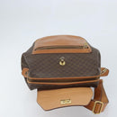 CELINE Macadam Canvas Backpack PVC Leather Brown Gold Auth 169840-9