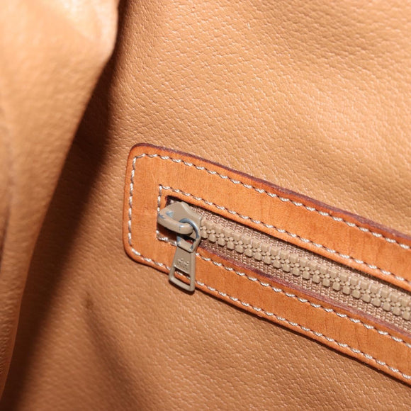 CELINE Macadam Canvas Backpack PVC Leather Brown Gold Auth 169840