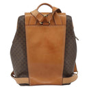 CELINE Macadam Canvas Backpack PVC Leather Brown Gold Auth 169840-2