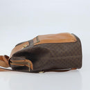 CELINE Macadam Canvas Backpack PVC Leather Brown Gold Auth 169840-4
